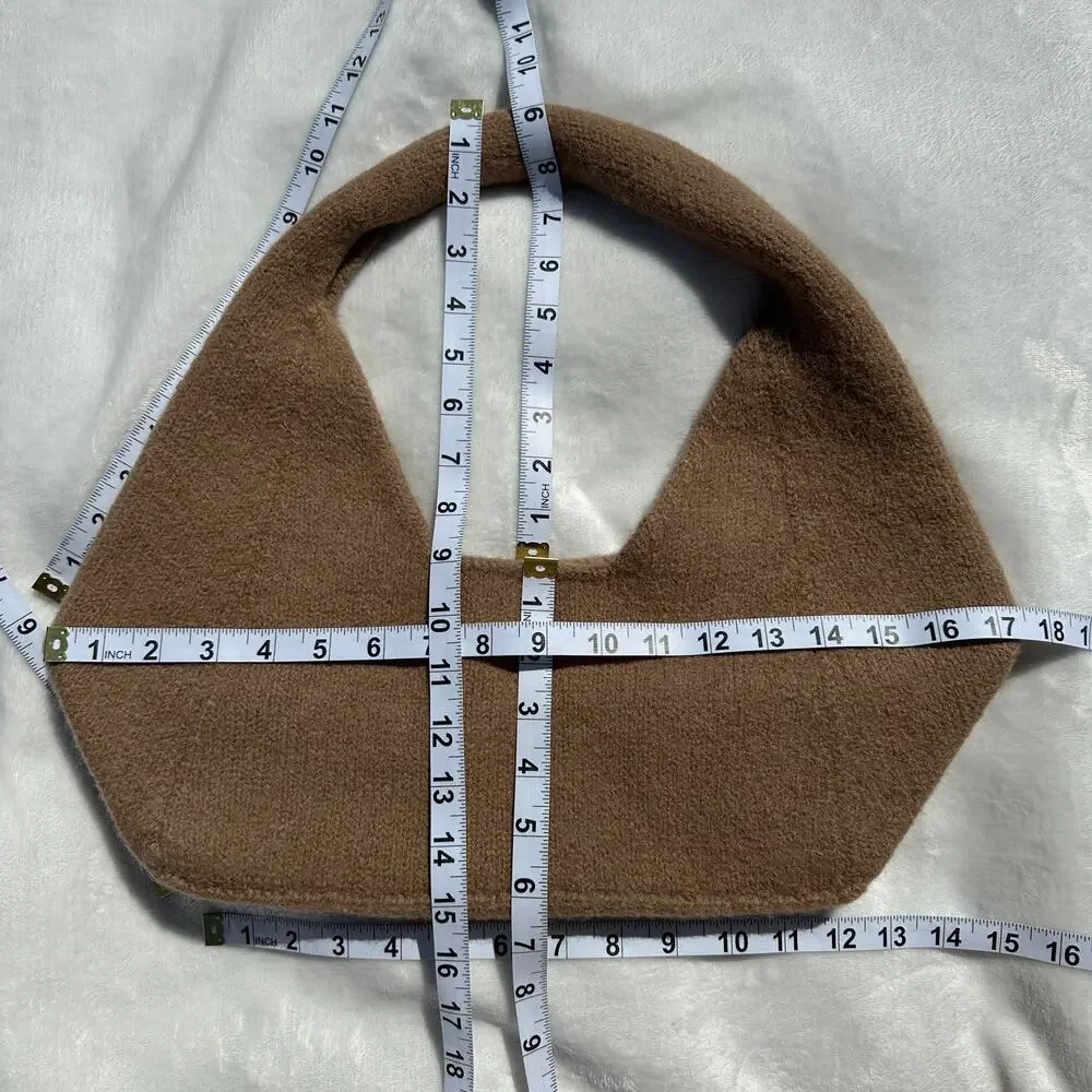 Lauren Manoogian Baby Bindle Bag Putty Cork Camel Highland Wool Alpaca Knit NWT - Picture 12 of 16